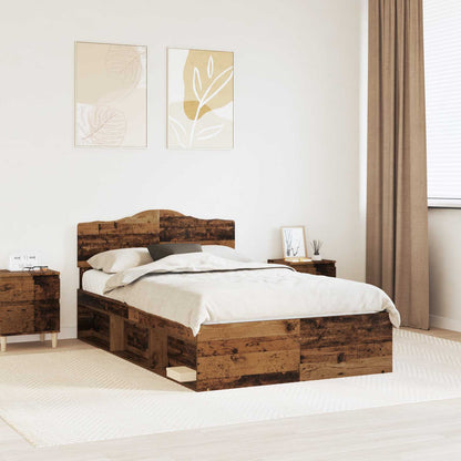 Bed Frame with Headboard Old Wood 120 x 200 cm Solid Pine Wood