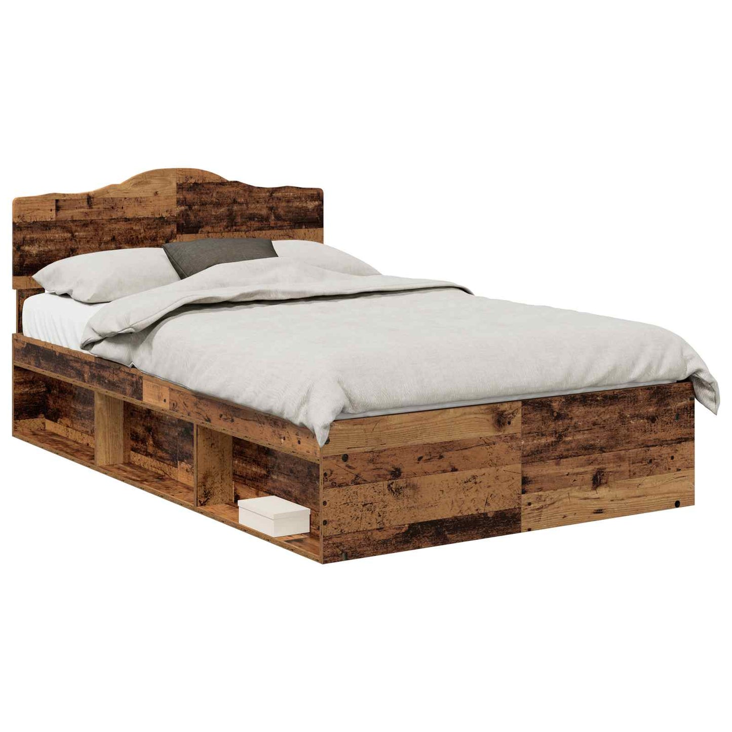Bed Frame with Headboard Old Wood 120 x 200 cm Solid Pine Wood
