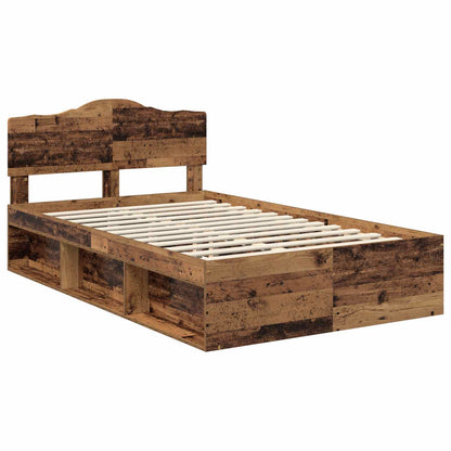 Bed Frame with Headboard Old Wood 120 x 200 cm Solid Pine Wood