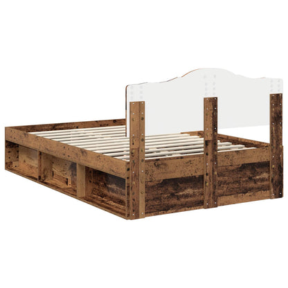 Bed Frame with Headboard Old Wood 120 x 200 cm Solid Pine Wood