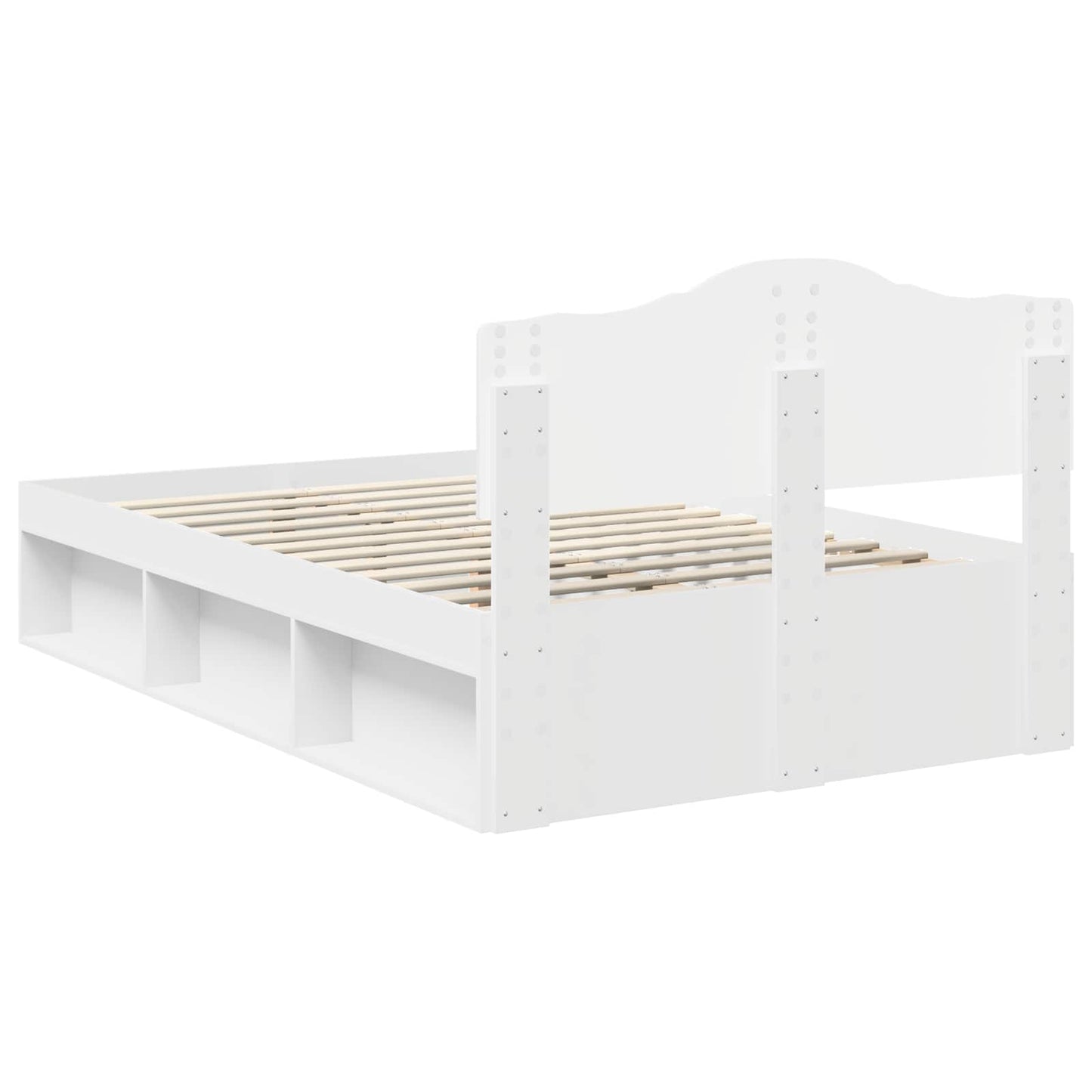 Bed Frame with Headboard White 120 x 190 cm Solid Pine Wood