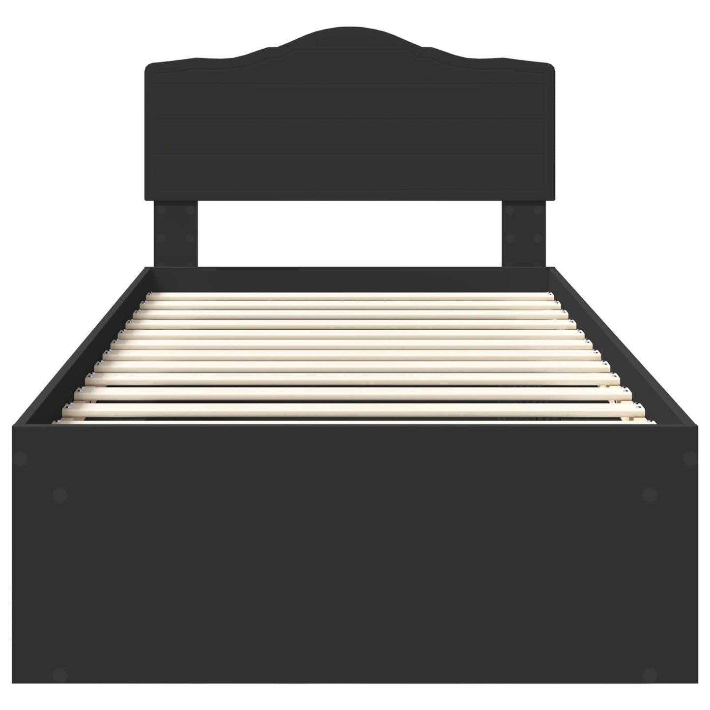 Bed Frame with Headboard Black 100 x 200 cm Solid Pine Wood