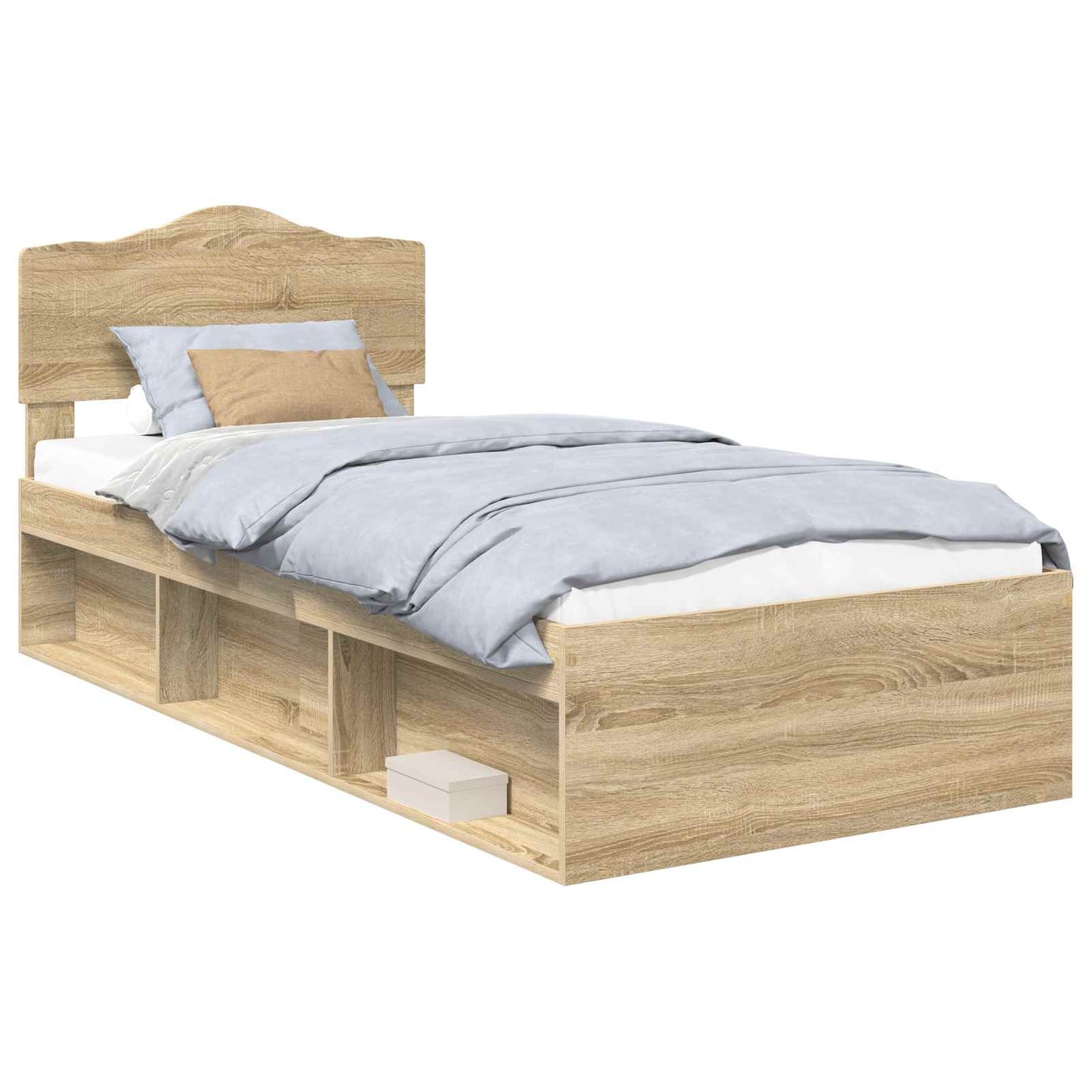 Bed Frame with Headboard Sonoma 100 x 200 cm Solid Pine Wood