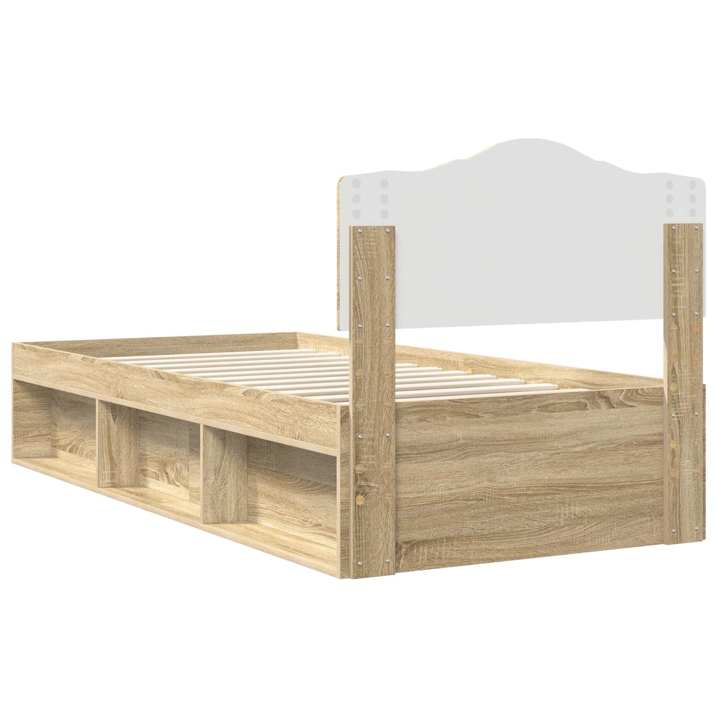 Bed Frame with Headboard Sonoma 100 x 200 cm Solid Pine Wood