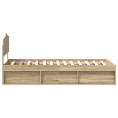 Bed Frame with Headboard Sonoma 100 x 200 cm Solid Pine Wood