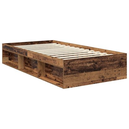 Bed Frame with Headboard Old Wood 100 x 200 cm Solid Pine Wood