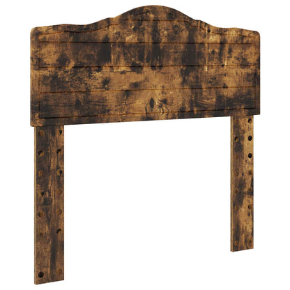 Bed Frame with Headboard Smoked Oak 90 x 200 cm Solid Pine Wood