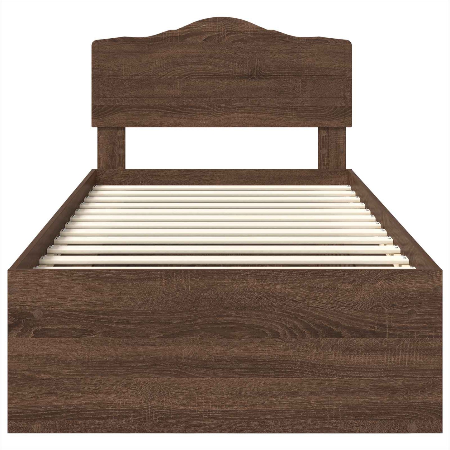 Bed Frame with Headboard Brown Oak 90 x 200 cm Solid Pine Wood