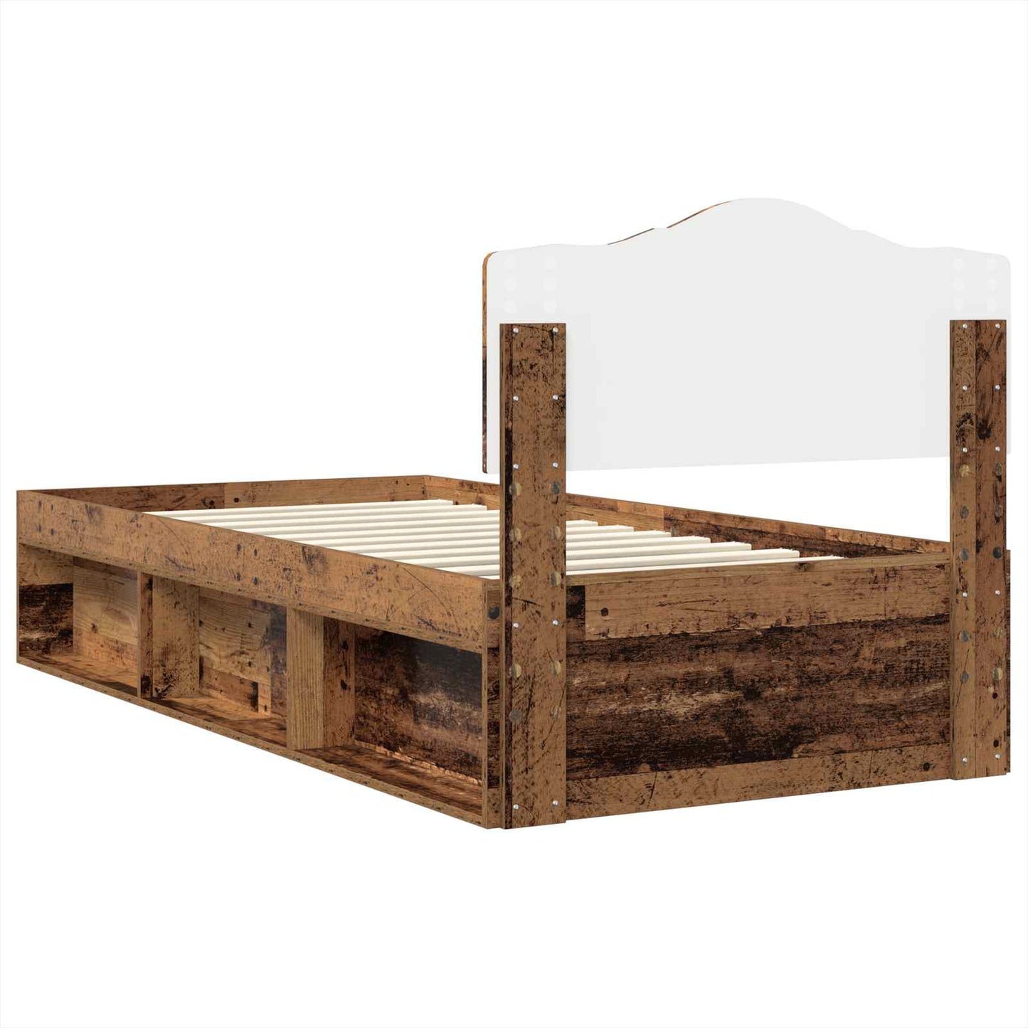 Bed Frame with Headboard Old Wood 90 x 200 cm Solid Pine Wood