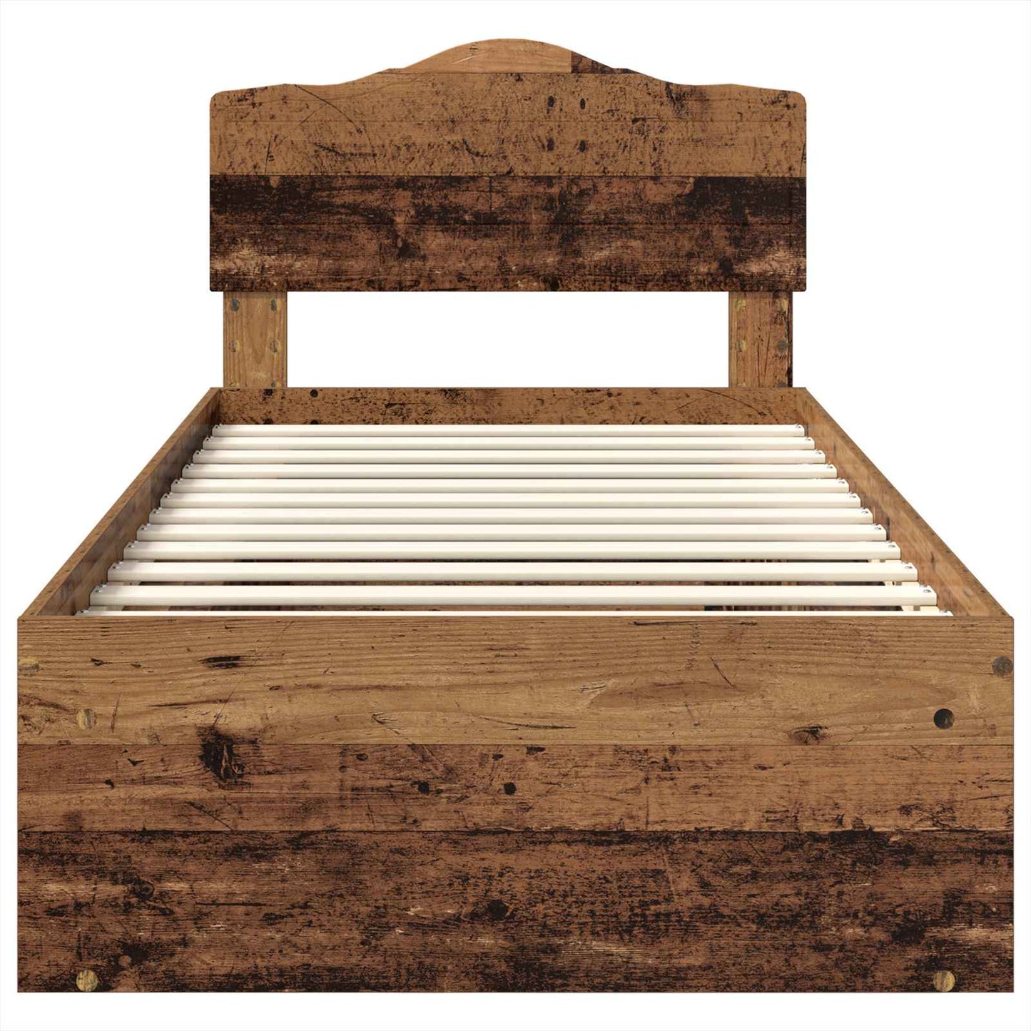 Bed Frame with Headboard Old Wood 90 x 200 cm Solid Pine Wood