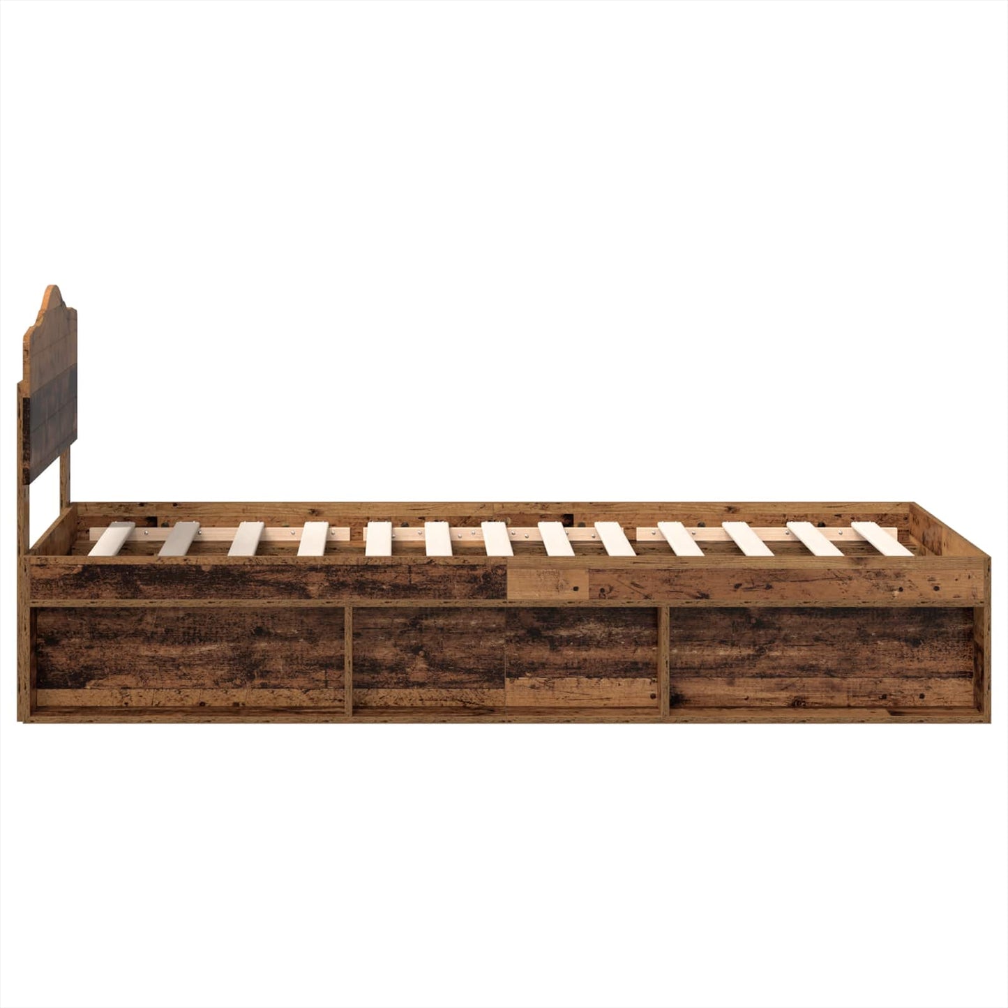Bed Frame with Headboard Old Wood 90 x 200 cm Solid Pine Wood