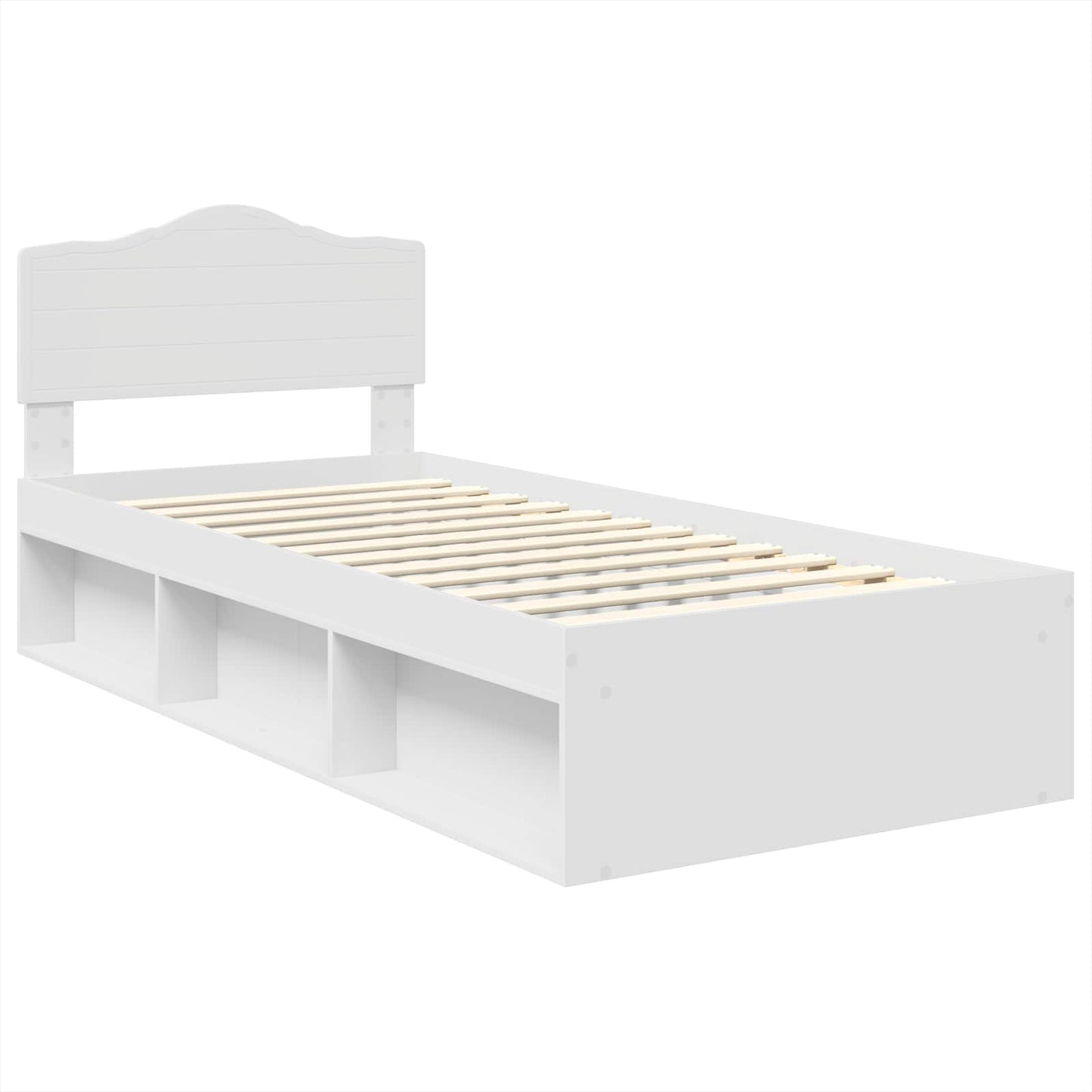 Bed Frame with Headboard White 90 x 190 cm Solid Pine Wood