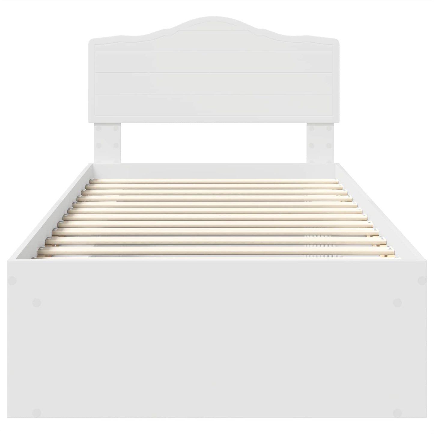Bed Frame with Headboard White 90 x 190 cm Solid Pine Wood