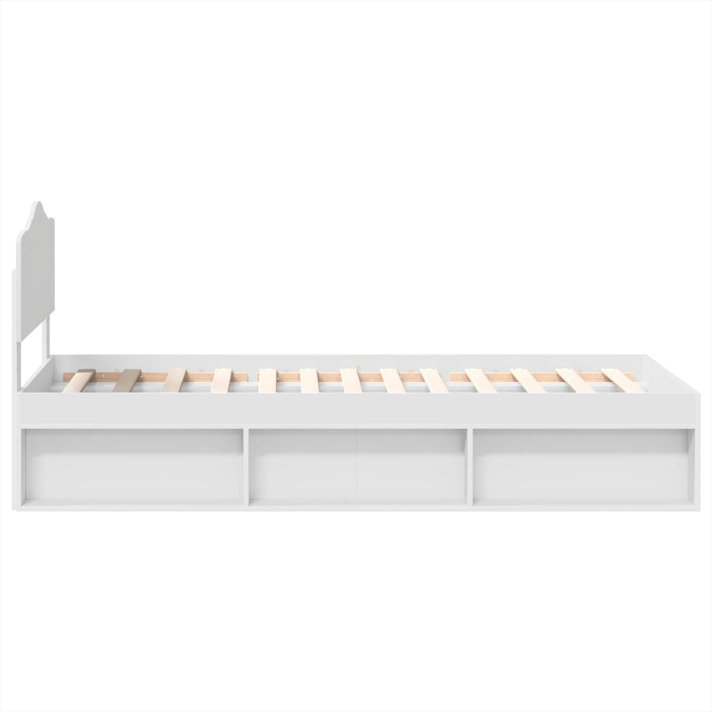 Bed Frame with Headboard White 90 x 190 cm Solid Pine Wood