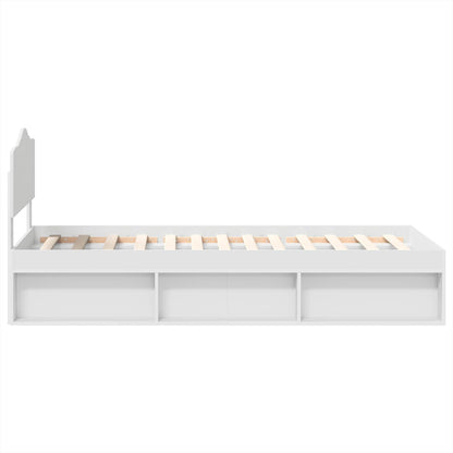 Bed Frame with Headboard White 90 x 190 cm Solid Pine Wood
