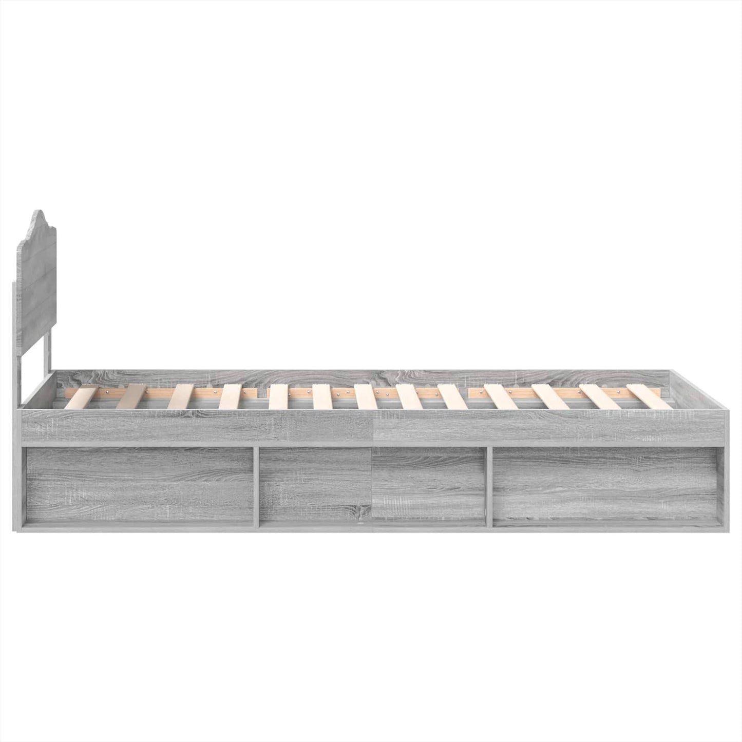 Bed Frame Grey Sonoma 90 x 190 cm Solid Pine Wood