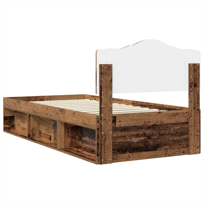 Bed Frame with Headboard Old Wood 90 x 190 cm Solid Pine Wood