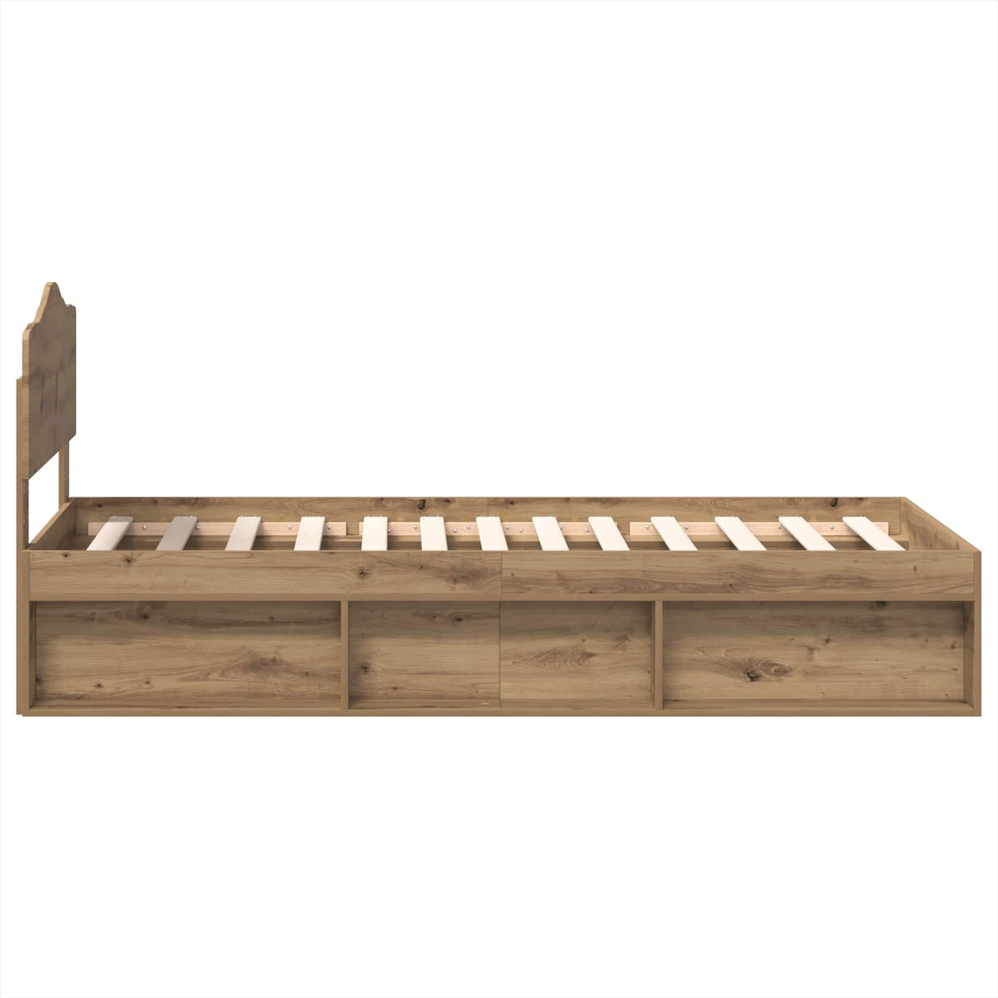 Bed Frame Artisian Oak 90 x 190 cm Solid Pine Wood