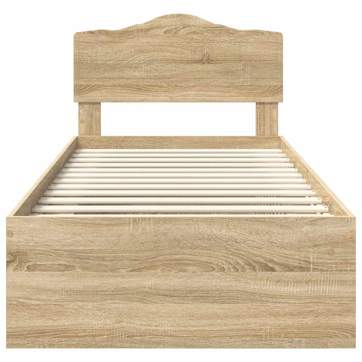 Bed Frame with Headboard Sonoma Oak 75 x 190 cm Solid Pine Wood
