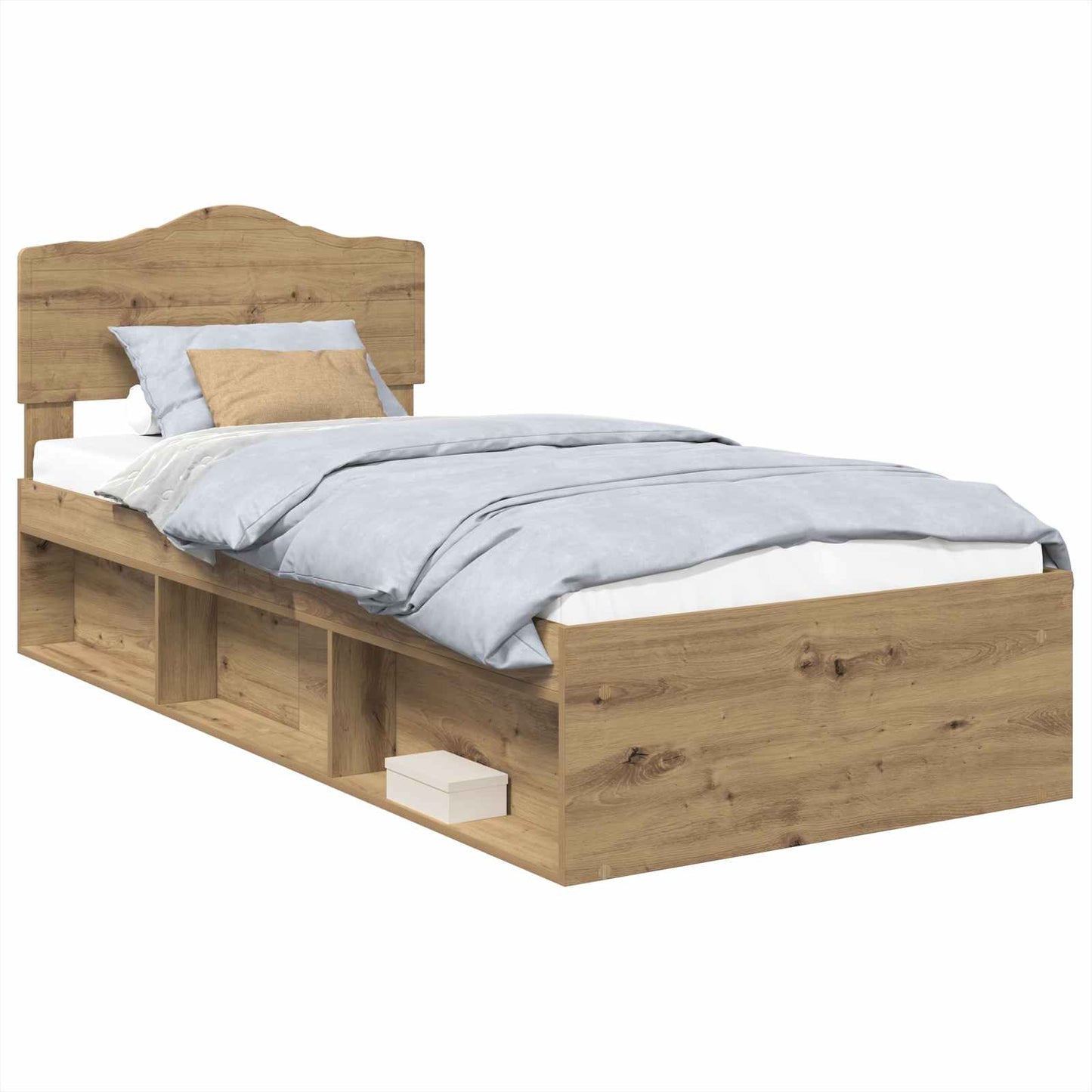 Bed Frame Artisian Oak 75 x 190 cm Solid Pine Wood