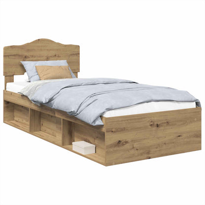 Bed Frame Artisian Oak 75 x 190 cm Solid Pine Wood