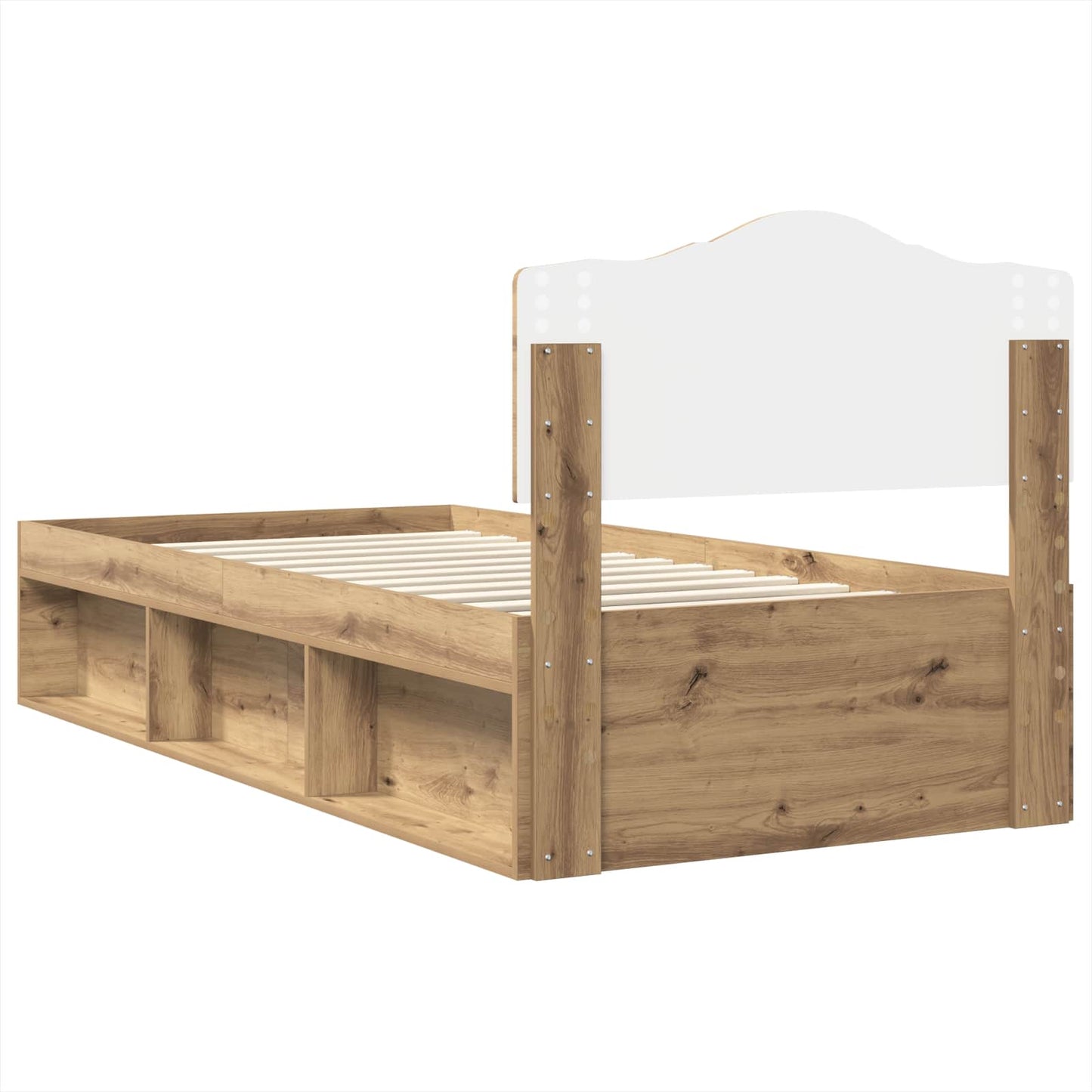 Bed Frame Artisian Oak 75 x 190 cm Solid Pine Wood