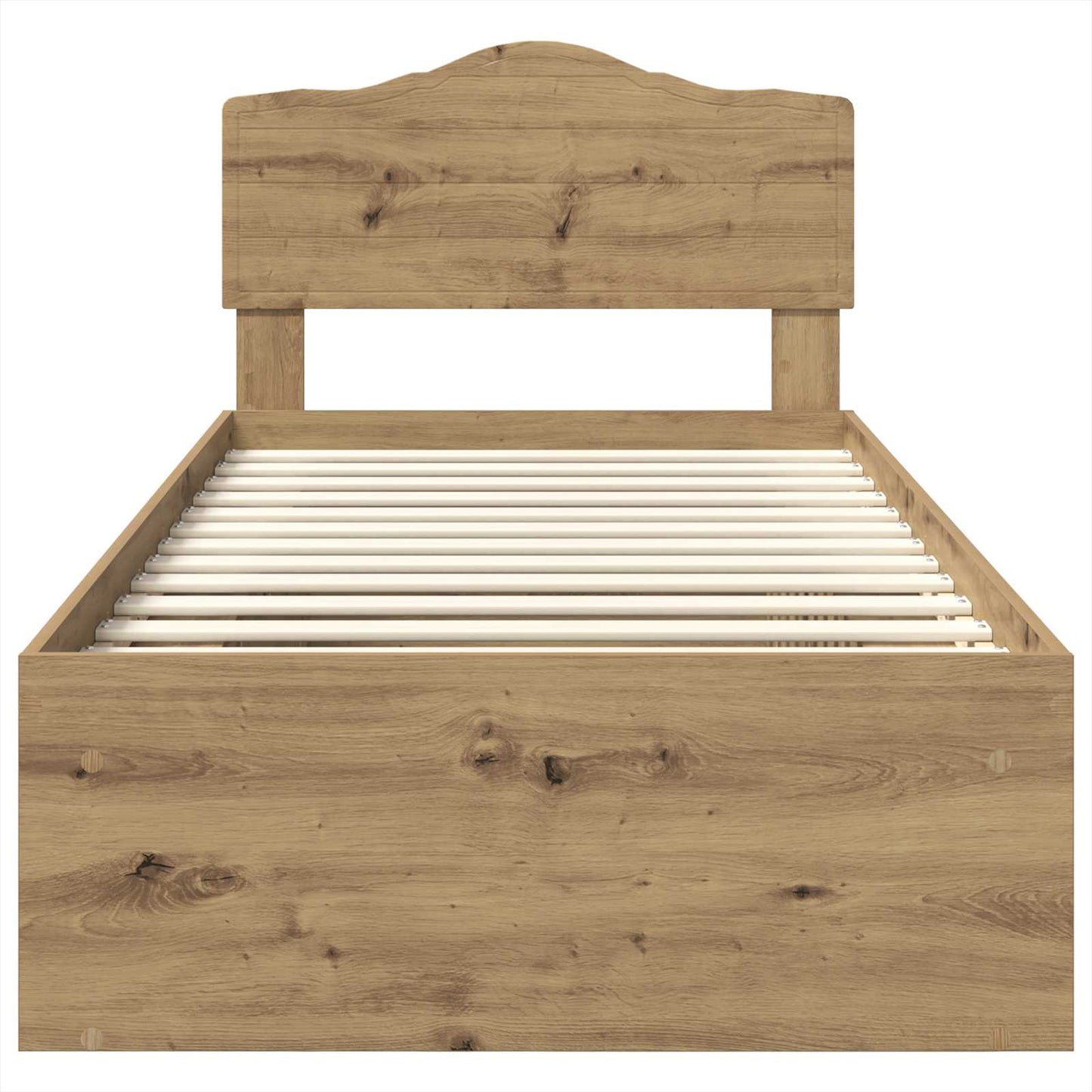 Bed Frame Artisian Oak 75 x 190 cm Solid Pine Wood