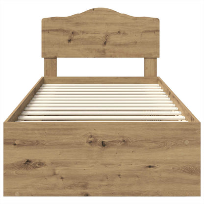 Bed Frame Artisian Oak 75 x 190 cm Solid Pine Wood
