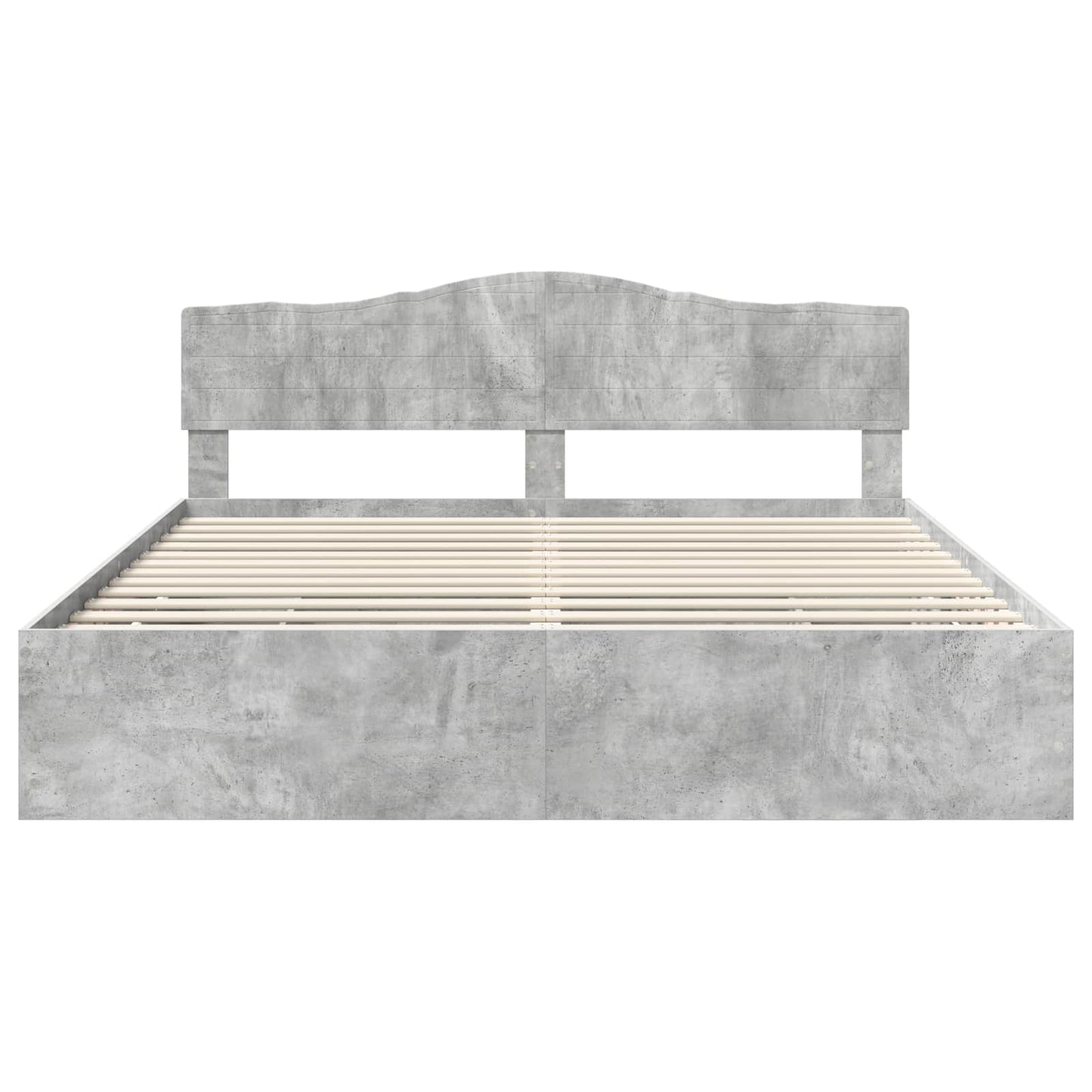 Bed Frame with Drawer Concrete Grey 180 x 200 cm Engineer Wood