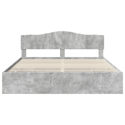 Bed Frame with Drawer Concrete Grey 180 x 200 cm Engineer Wood