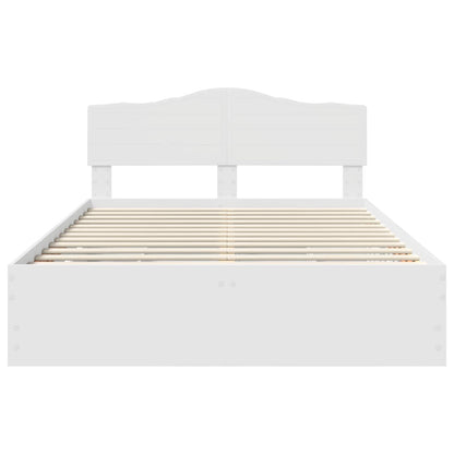 Bed Frame with Drawer White 160 x 200 cm Engineer Wood