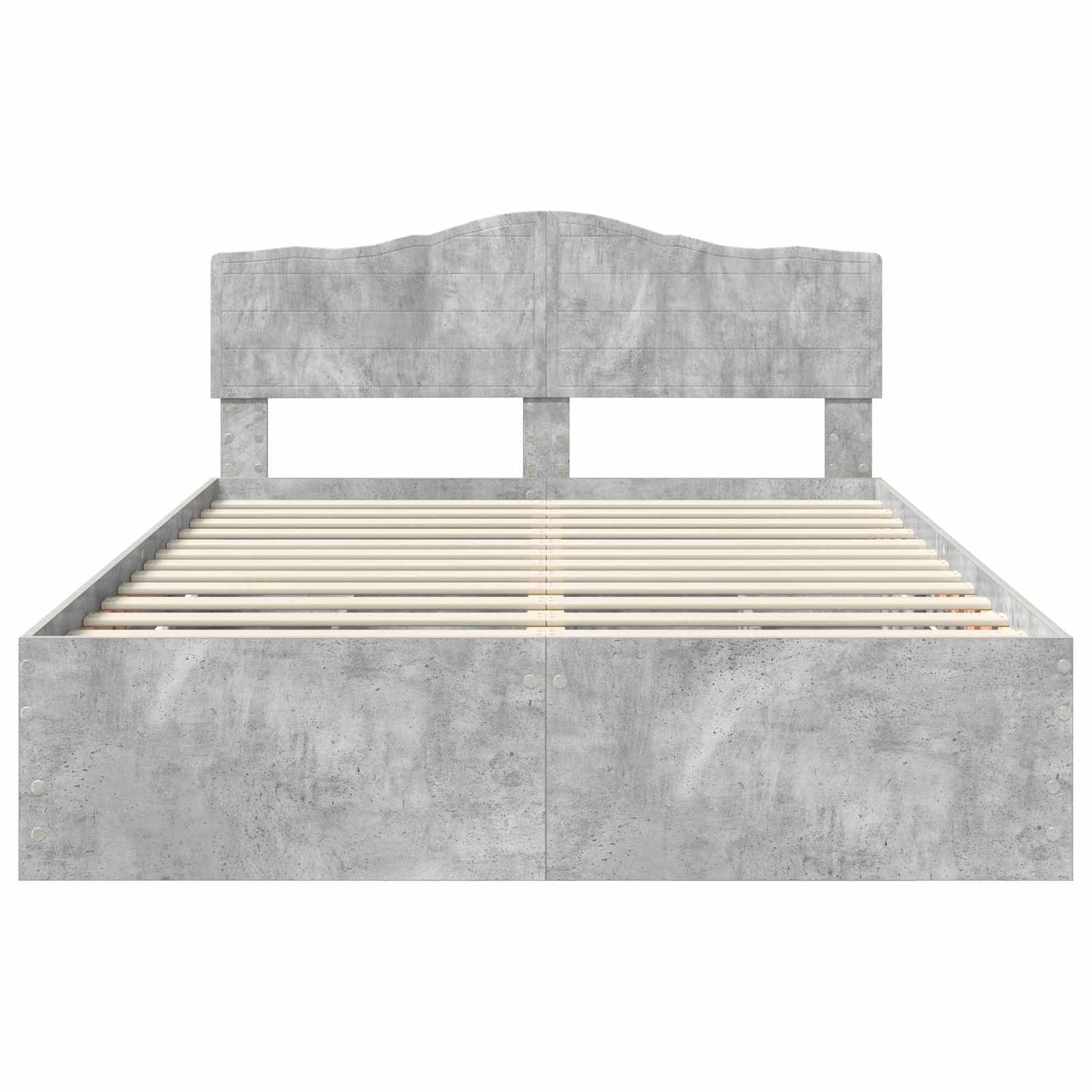 Bed Frame with Drawer Concrete Grey 160 x 200 cm Engineer Wood