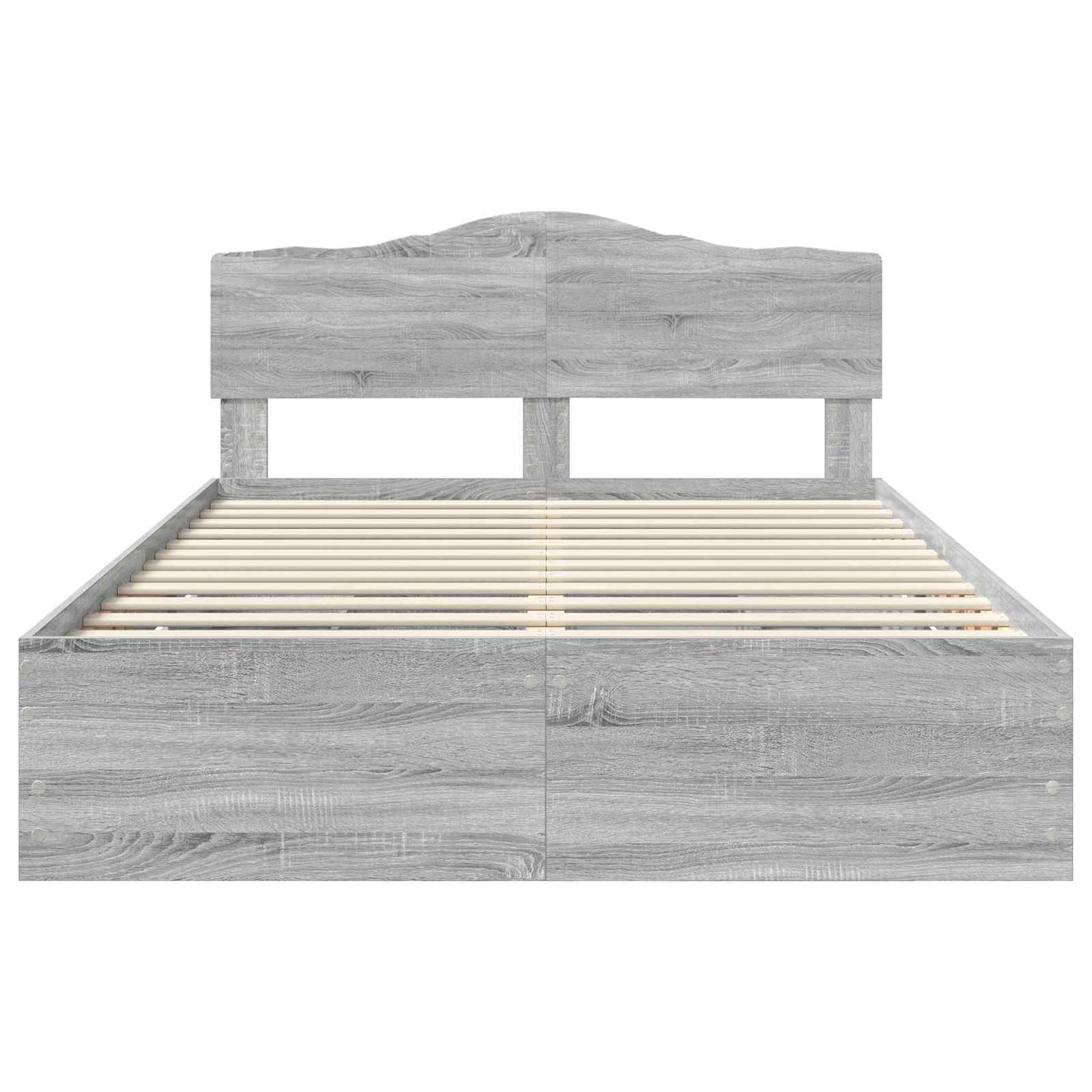 Bed Frame with Drawer Grey Sonoma 160 x 200 cm Engineer Wood