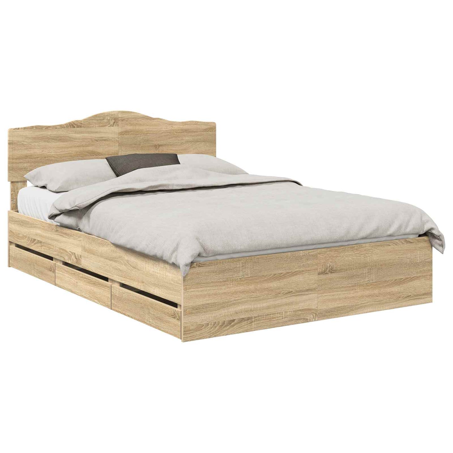 Bed Frame with Drawer Sonoma Oak 140 x 200 cm Engineer Wood