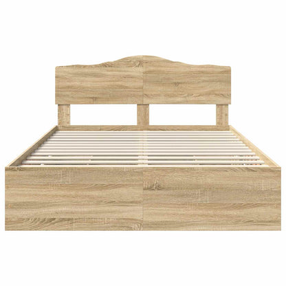 Bed Frame with Drawer Sonoma Oak 140 x 200 cm Engineer Wood