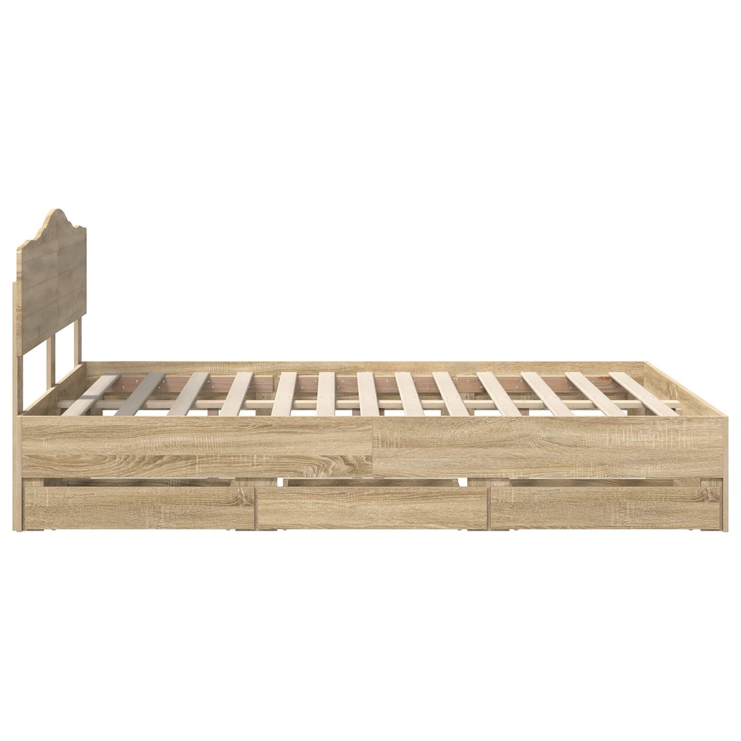 Bed Frame with Drawer Sonoma Oak 140 x 200 cm Engineer Wood