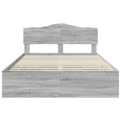Bed Frame with Drawer Grey Sonoma 140 x 200 cm Engineer Wood