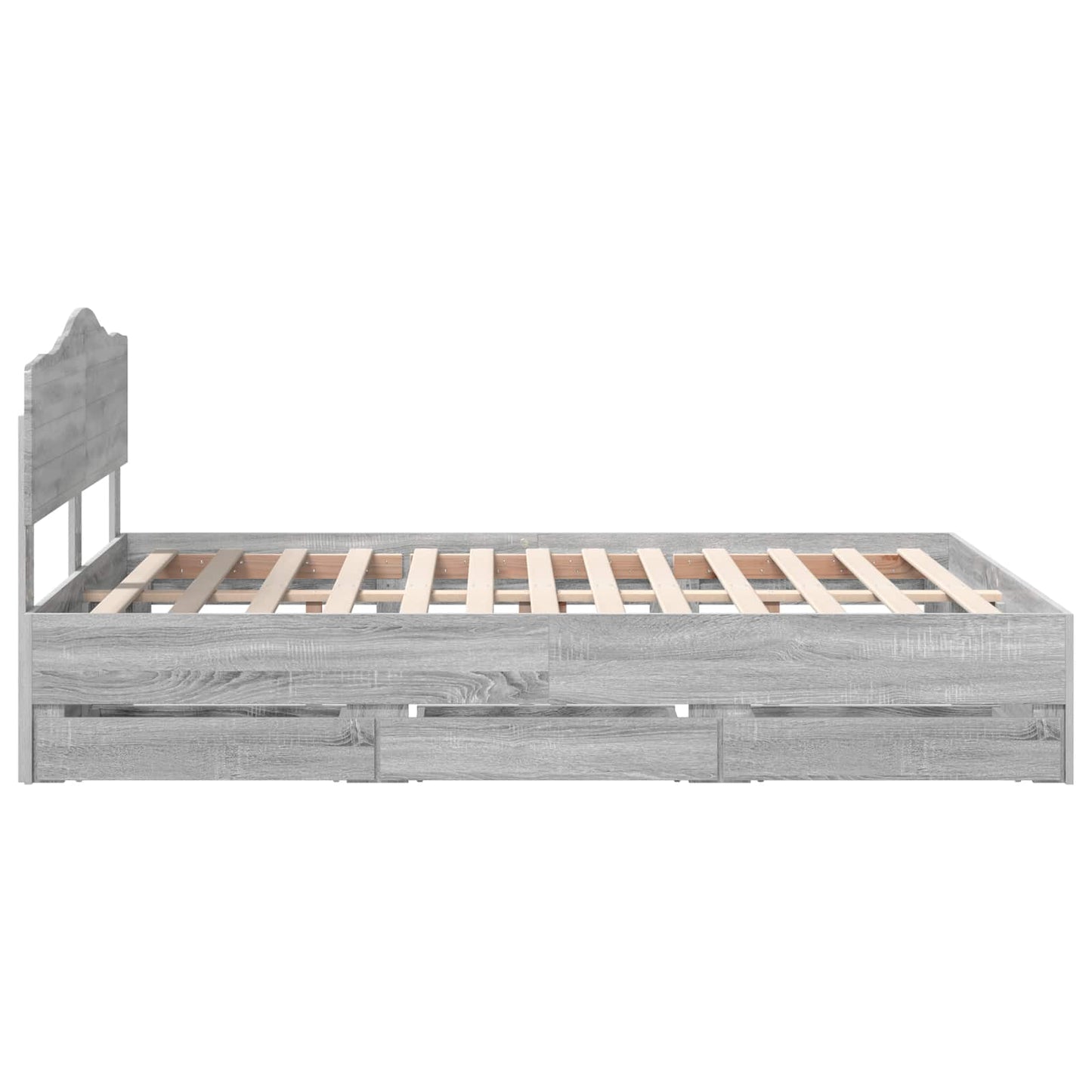 Bed Frame with Drawer Grey Sonoma 140 x 200 cm Engineer Wood