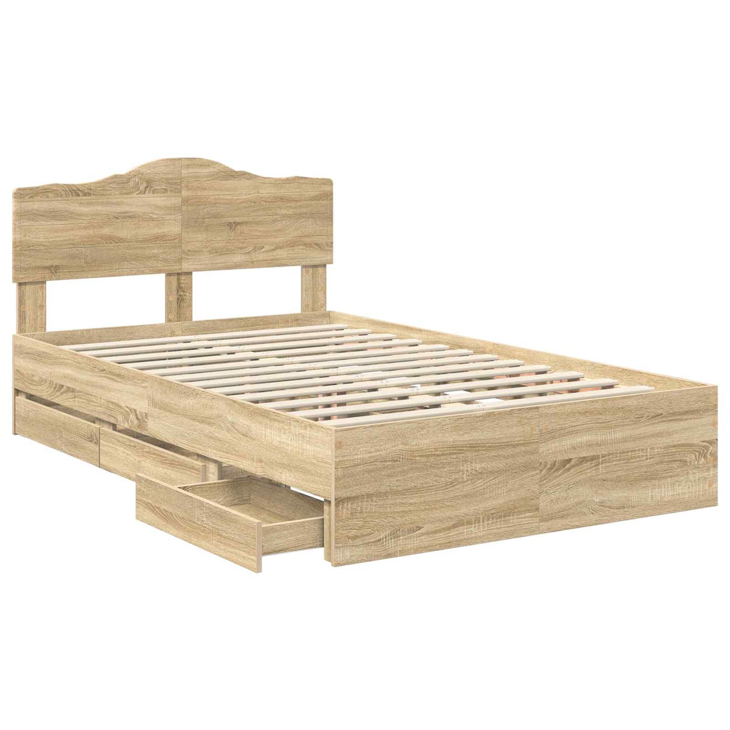 Bed Frame with Drawer Sonoma Oak 120 x 190 cm Engineer Wood
