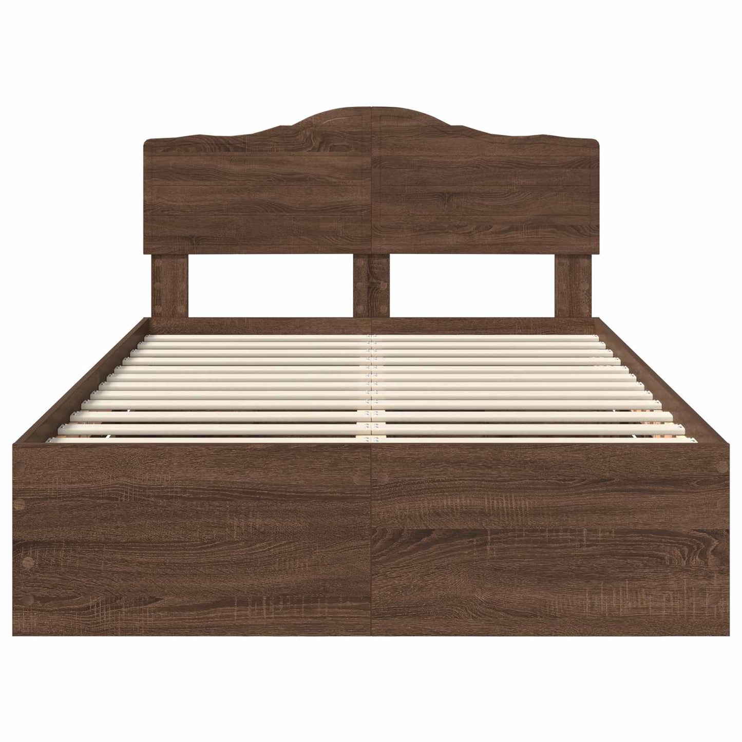 Bed Frame with Drawer Brown Oak 120 x 190 cm Engineer Wood