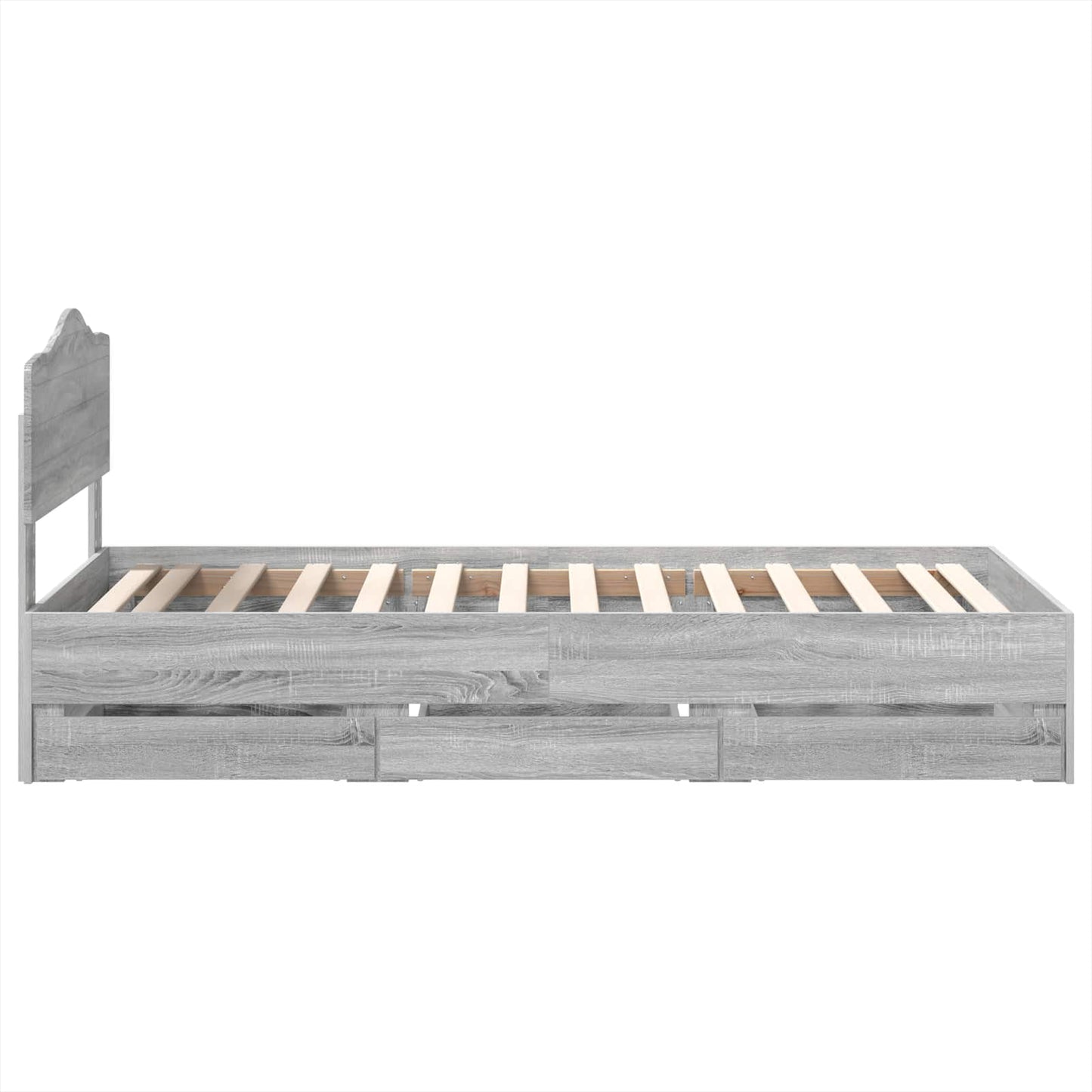 Bed Frame with Drawer Grey Sonoma 100 x 200 cm Engineer Wood