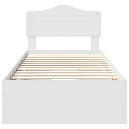 Bed Frame with Drawer White 90 x 200 cm Engineer Wood