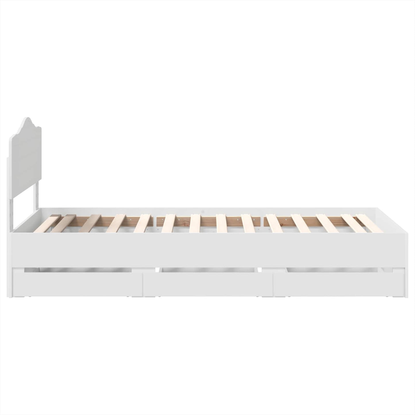 Bed Frame with Drawer White 90 x 200 cm Engineer Wood