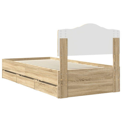 Bed Frame with Drawer Sonoma Oak 90 x 200 cm Engineer Wood