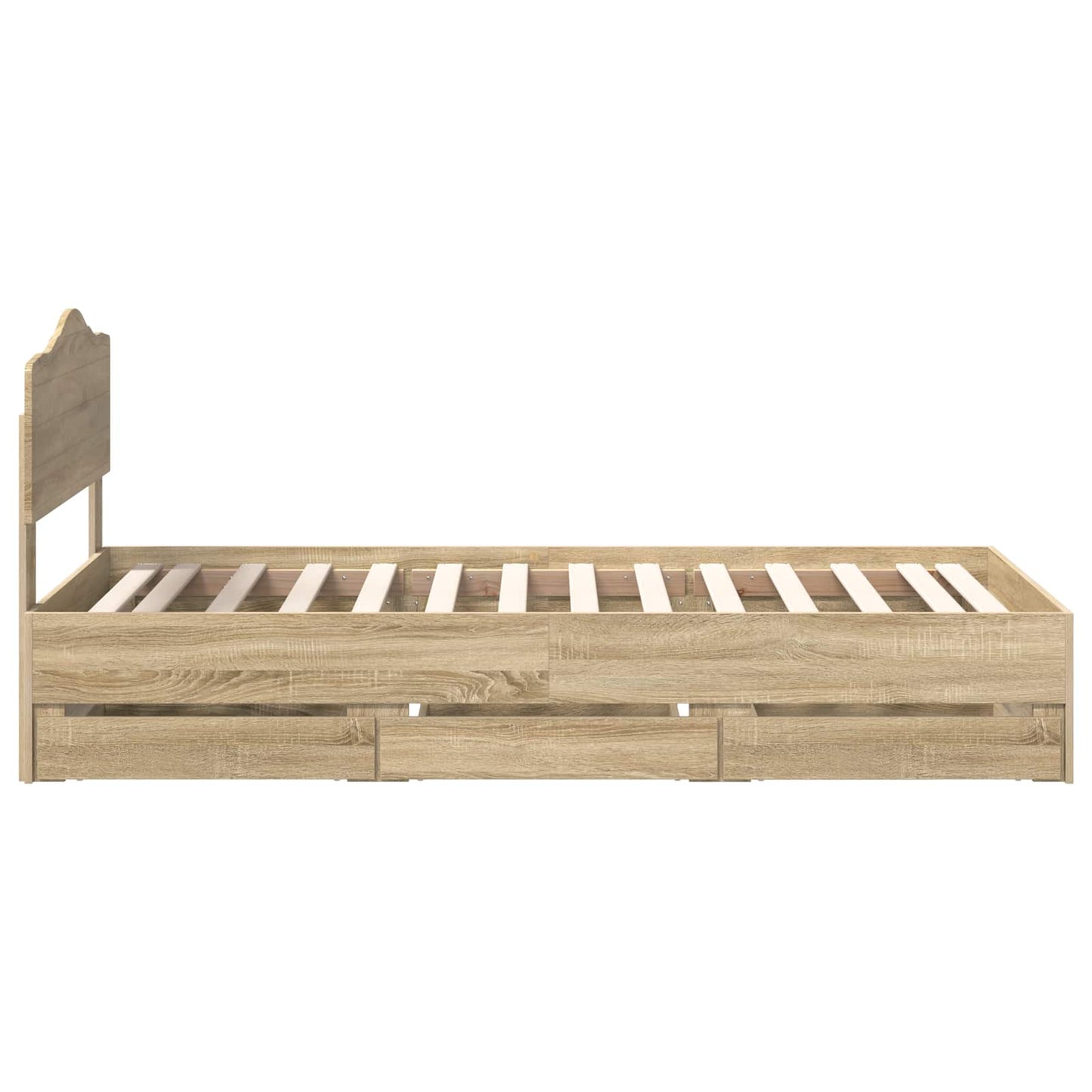 Bed Frame with Drawer Sonoma Oak 90 x 200 cm Engineer Wood