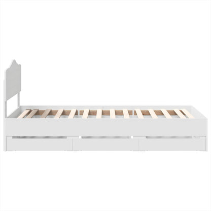 Bed Frame with Drawer White 90 x 190 cm Engineer Wood