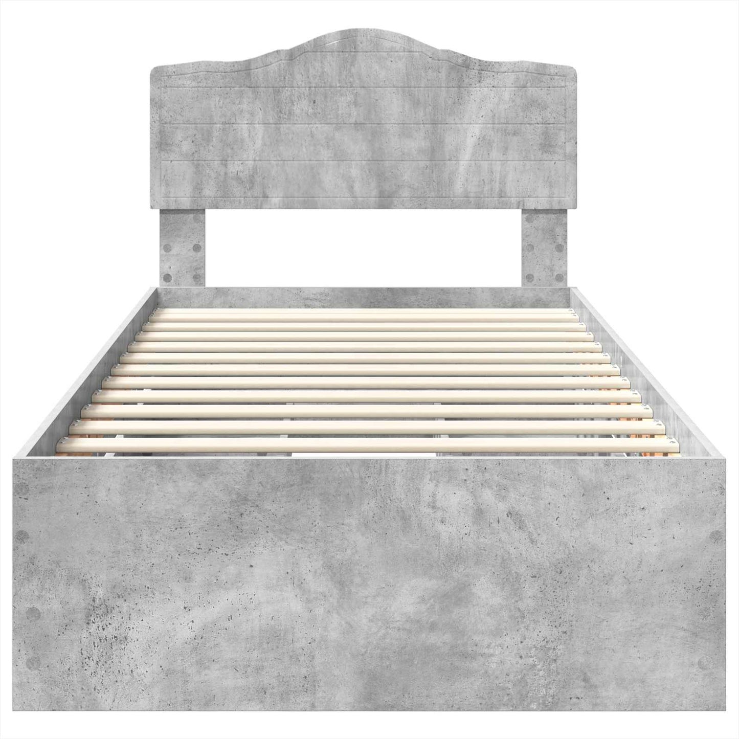 Bed Frame with Drawer Concrete Grey 90 x 190 cm Engineer Wood