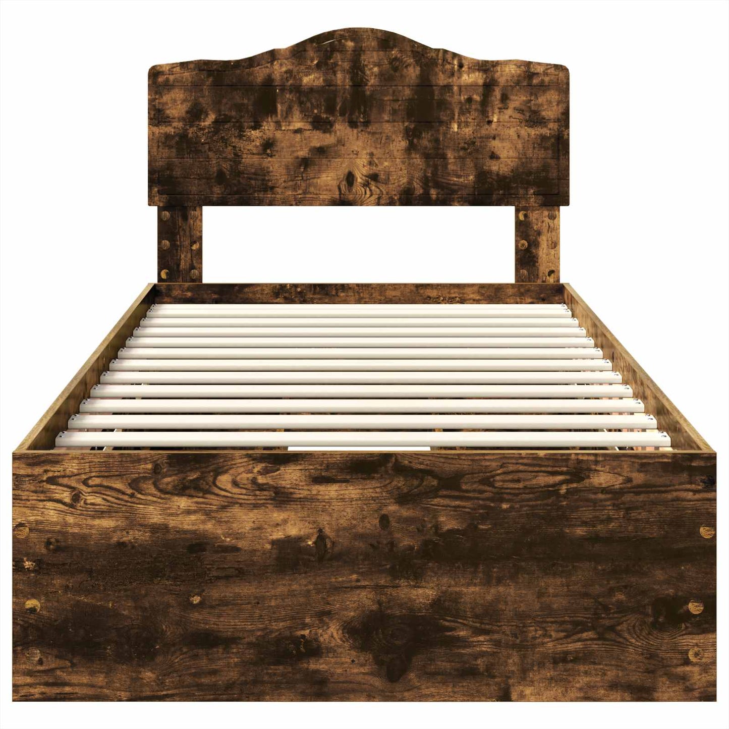 Bed Frame with Drawer Smoked Oak 90 x 190 cm Engineer Wood