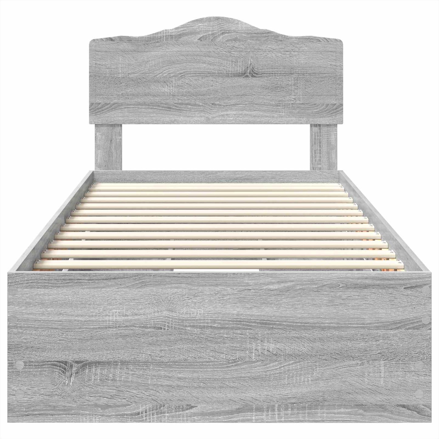 Bed Frame with Drawer Grey Sonoma 75 x 190 cm Engineer Wood