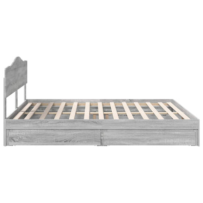 Storage Bed Grey Sonoma 180 x 200 cm Engineered Wood